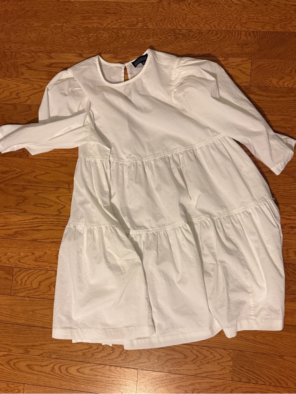 DANIELLE BERNSTEIN White Tiered Long-Sleeve Girls' Dress